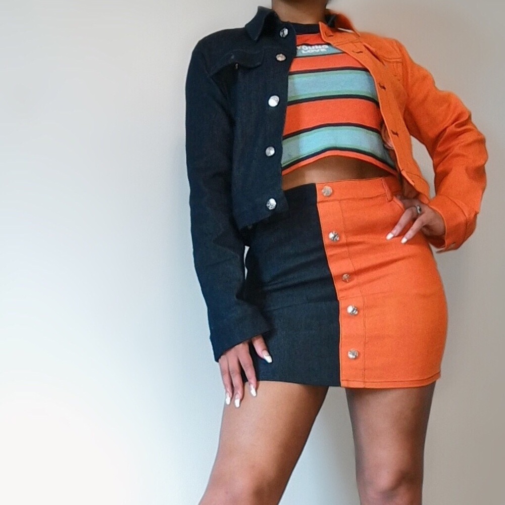 SOLD *Two tone skirt and jacket co-ord* SOLD